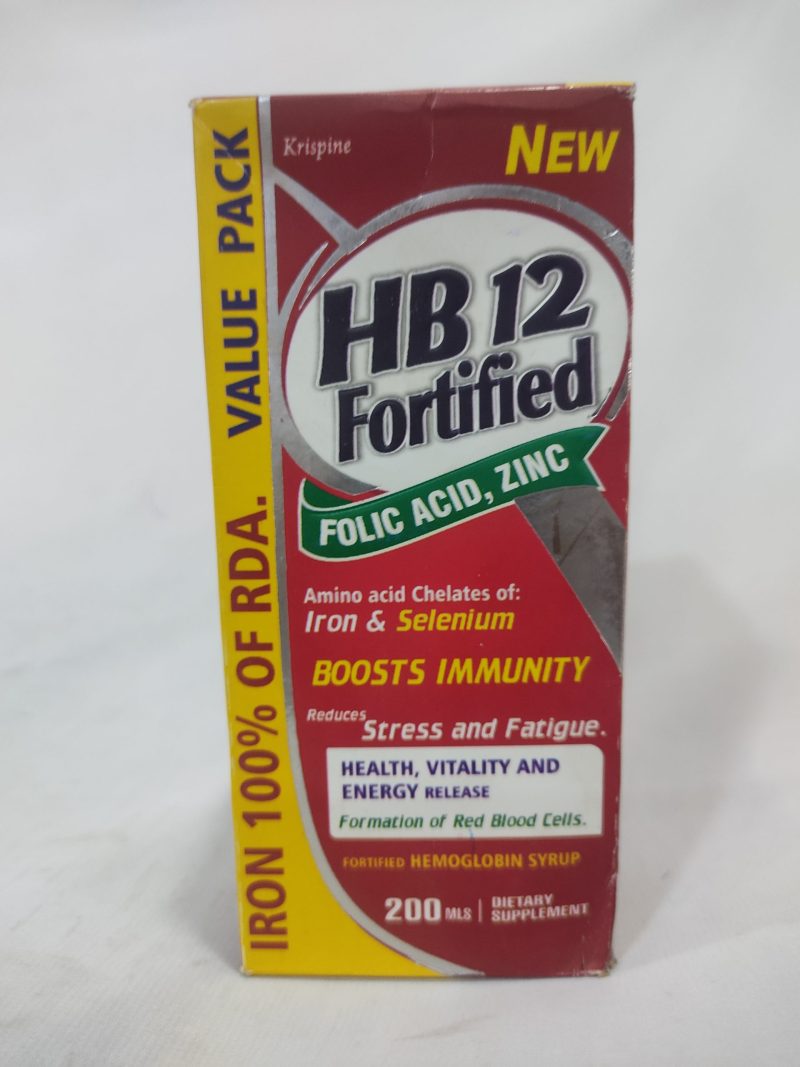 HB12 Fortified Folic Acid, Zinc 200 mls