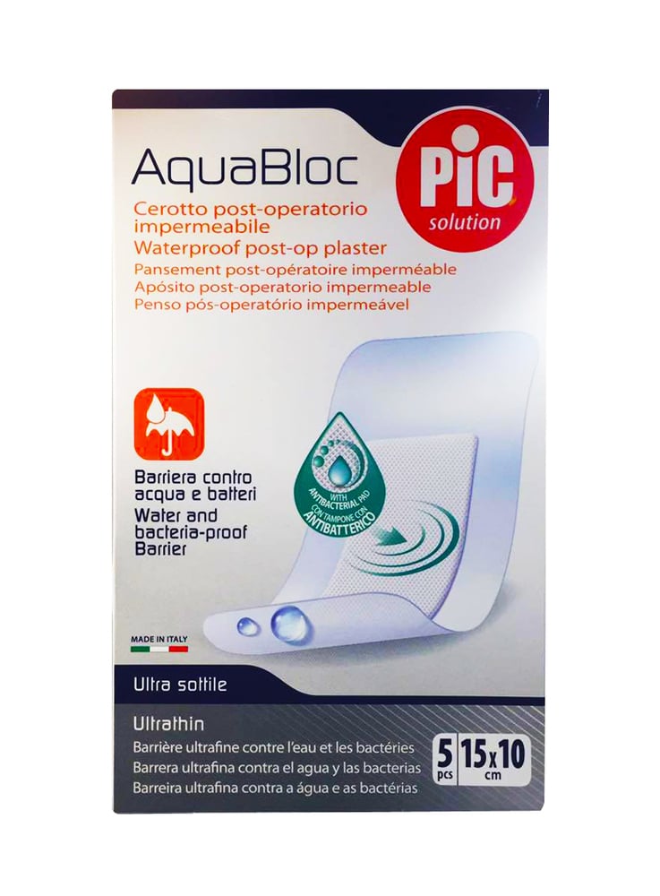 Pic Solution AquaBloc Waterproof UltraThin Sterile Post-op Plasters (15 x 10cm), 5pcs