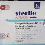 Sterile Antibiotic Tulle for Curative Treatment 10cm X 10cm X10 Dressing