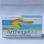 Artheget-Ez (Artemether + Lumefantrine) 80mg + 480mg X6 Tablets