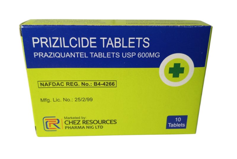 Prizilcide (Praziquantel Tablets Usp 600mg) X10 Tablets